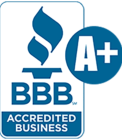 BBB Accredited Business A+ rating badge for Murphy & Sons Roofing